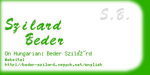 szilard beder business card